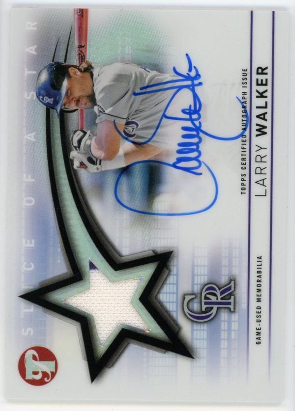 2022 Larry Walker Rockies Topps Pristine Slice Of A Star Auto Patch Card #SSAR-LW