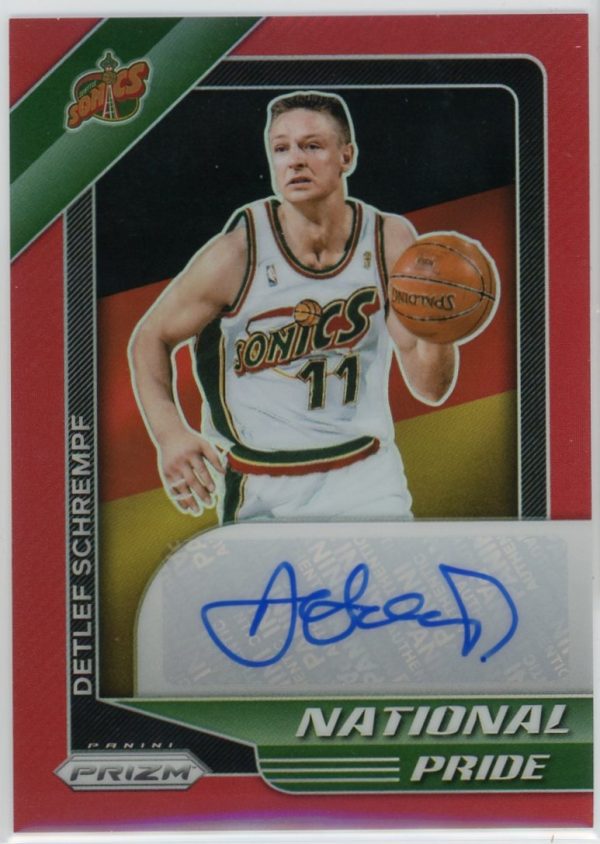 2020 Detlef Schrempf Sonics Panini Chronicles Prizm Red National Pride Signatures Auto Card #NPS-DLS