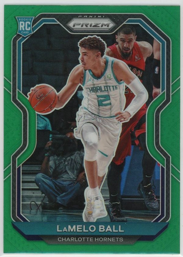 2020-21 Lamelo Ball Hornets Panini Green Prizm Rookie Card #278
