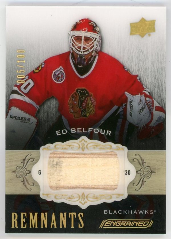 ED Belfour 2018-19 Upper Deck Engrained Remnants Stick Patch /100 R-EB