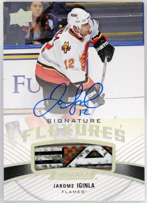 Jarome Iginla 2019-20 UD Engrained Signature Flexures Auto/Stick #SF-JI