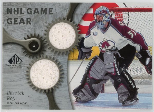 Patrick Roy Avalanche 2005-06 UD SP Game-Used Dual Jersey Patch /100 Card #GG-PR1