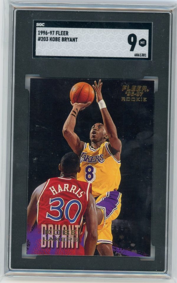 1996-97 Kobe Bryant Lakers Fleer SGC 9 Rookie Card #203