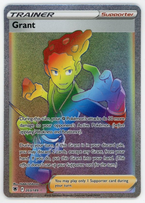 Pokemon Trainer Grant 203/189 Astral Radiance Rainbow Secret Rare NM