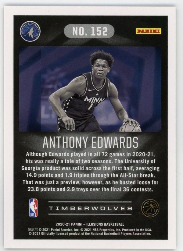 Anthony Edwards 2020-21 Panini Illusions Yellow Trophy Collection RC 109/149 #152