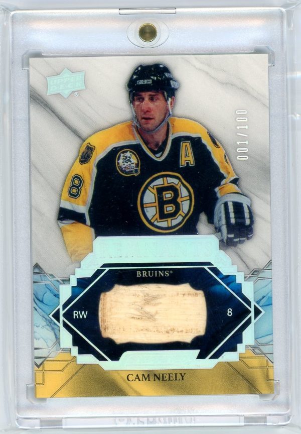 2019-20 Cam Neely Bruins UD Engrained 001/100 Remnants Game Used Card #R-CN