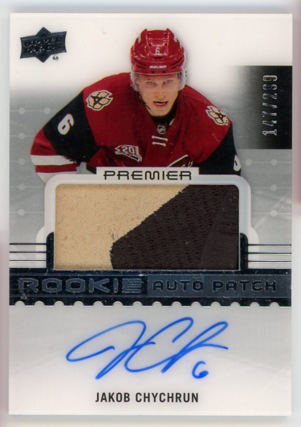Jakob Chychrun Coyotes 2016-17 UD Premier RPA Rookie Patch Auto /299 Card #77