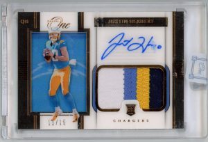 Justin Herbert Chargers Panini One 2020 Rookie Card #113 11/15