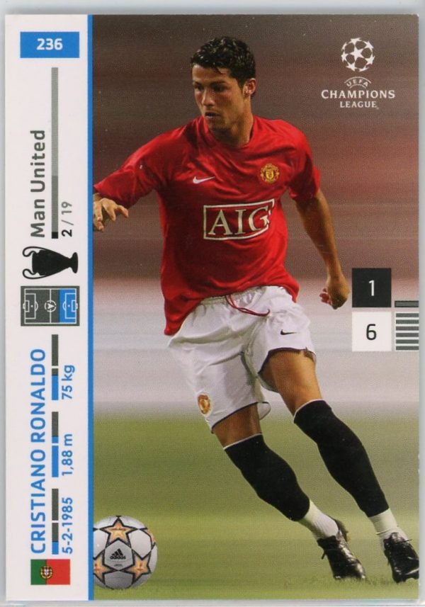 Cristiano Ronaldo Manchester United 2007-08 Panini UEFA Champions League Card #236