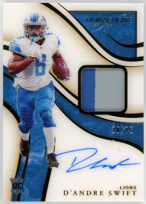 D'Andre Swift 2020 Panini Immaculate RPA /75 #ISP8