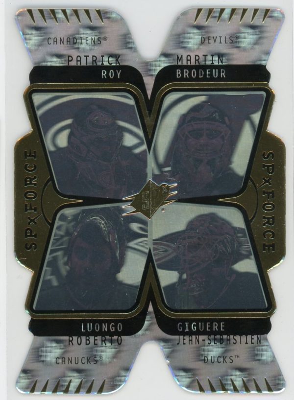 Roy Luongo Brodeur Giguere 2007-08 UD SPx Force Quad Hologram Card #F2
