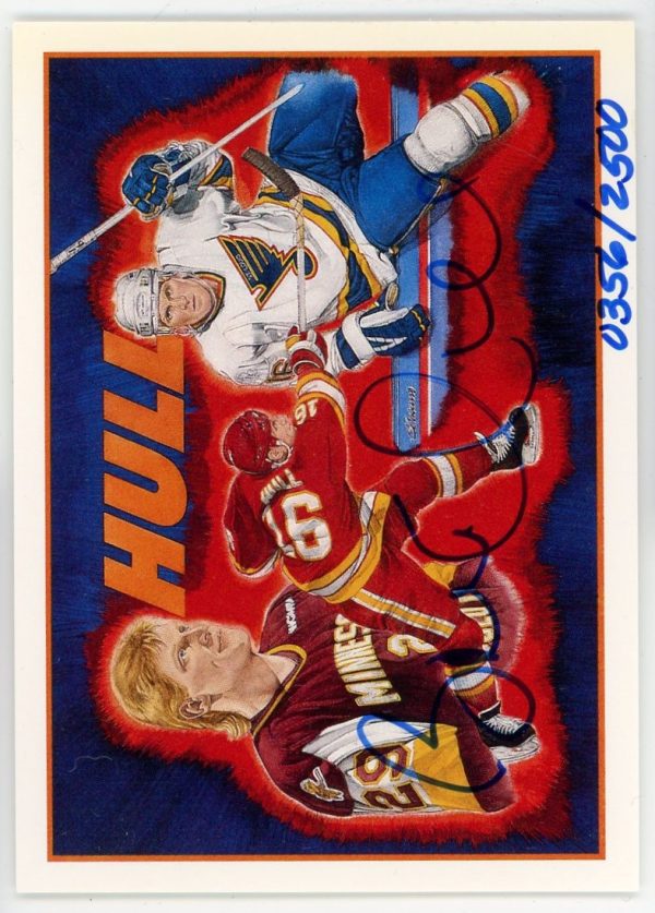 Brett Hull 1991-92 UD Hockey Heroes Checklist SSP Autographed Card /2500 #9