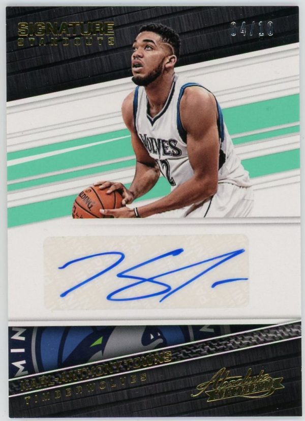 Karl-Anthony Towns Timberwolves 2017-18 Absolute Signature Standouts Auto /10 Card #SS-KT