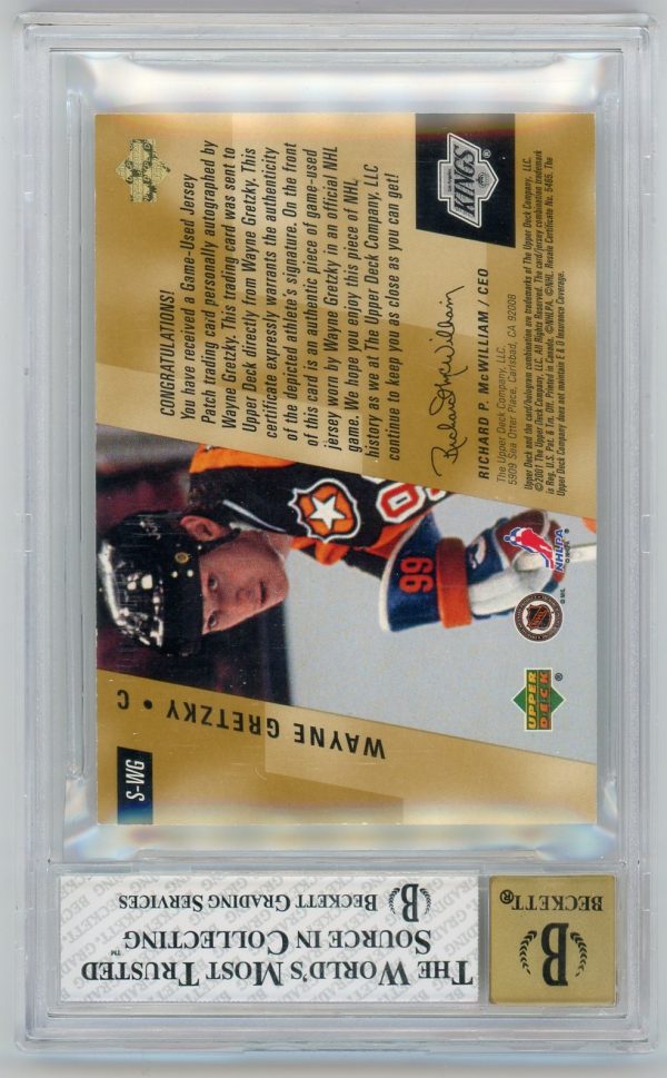 Wayne Gretzky 2000-01 UD Game Jersey Auto/Patch Exclusives /99 S-WG BGS 8