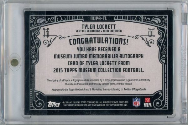 Tyler Lockett Seahawks Topps 2015 Autographed Card #MJPA-TL 03/25