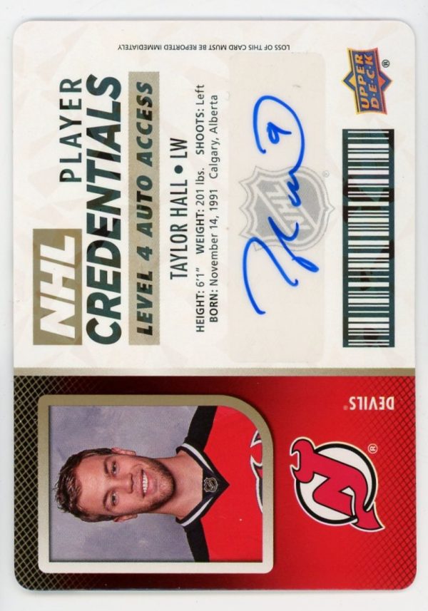 Taylor Hall 2017-18 UD MVP Player Credentials Level 4 Auto Access