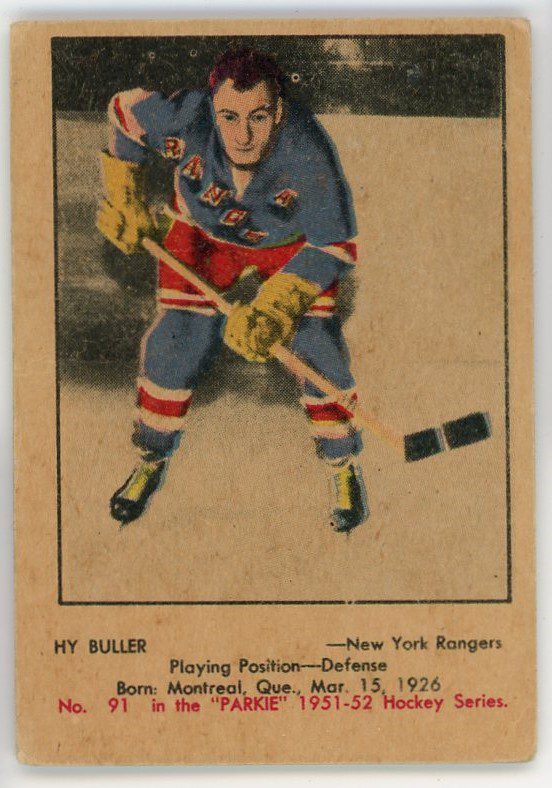 HY Buller 1951-52 Parkhurst Hockey Card #91