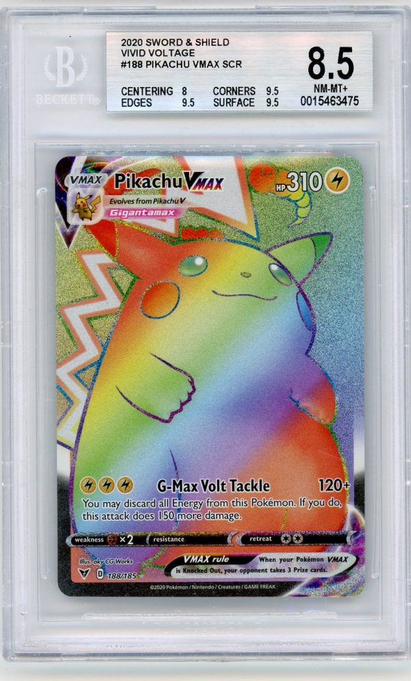 Pokemon Pikachu VMax 188/185 Vivid Voltage Secret Rainbow Rare BGS 8.5