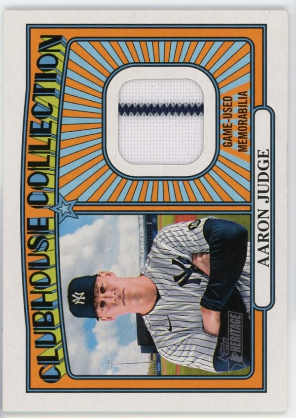 2021 Aaron Judge Yankees Topps Heritage Clubhouse Collection Patch Relic Card #CC-AJ