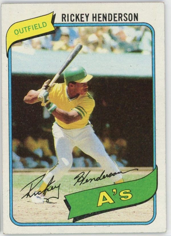 1980 Ricky Henderson Athletics A's Topps Rookie Card #482