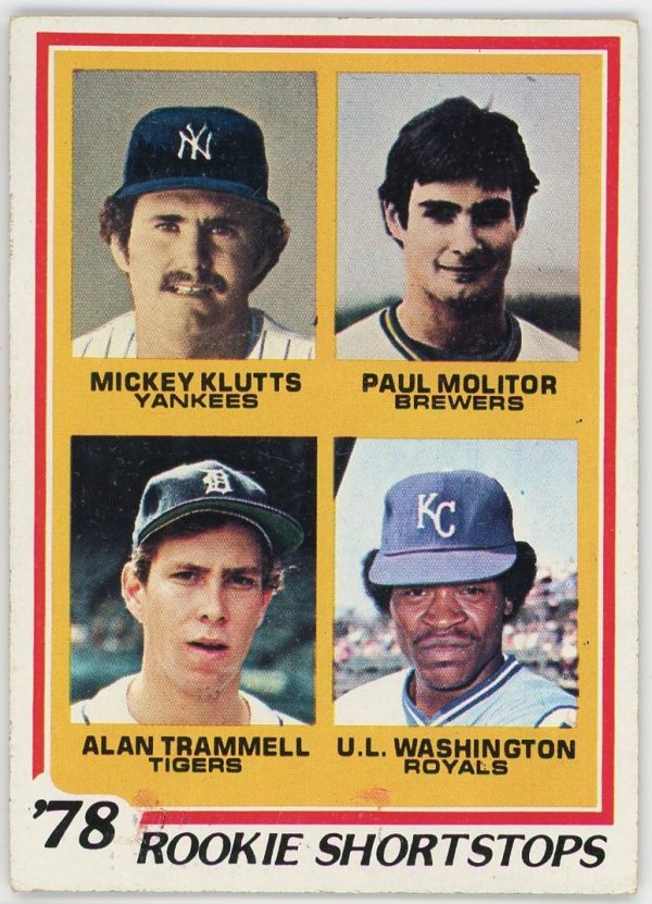 Paul Molitor Brewers, Alan Trammell Tigers 1978 Rookie Shortstops Topps Rookie Card #707