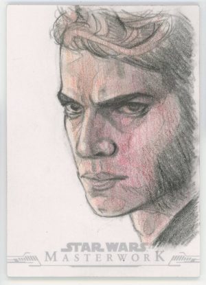 Anakin Skywalker Topps Star Wars Masterworks Sketch Card 1/1 Rachel Bradly Artist