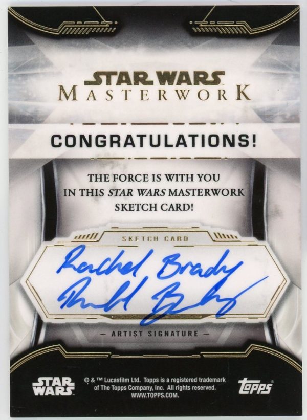 Anakin Skywalker Topps Star Wars Masterworks Sketch Card 1/1 Rachel Bradly Artist