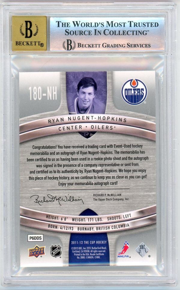 Ryan Nugent-Hopkins 2011-12 UD The Cup Sidney Crosby Tribute RPA /10 #180-NH