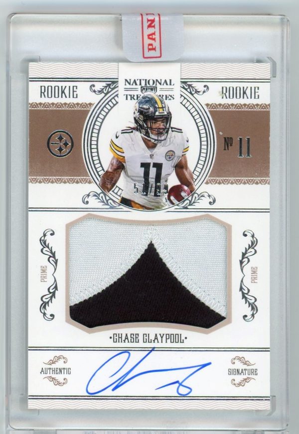 Chase Claypool Steelers Panini National Treasures Autograph Jersey Rookie Card #CRS-CC 51/99