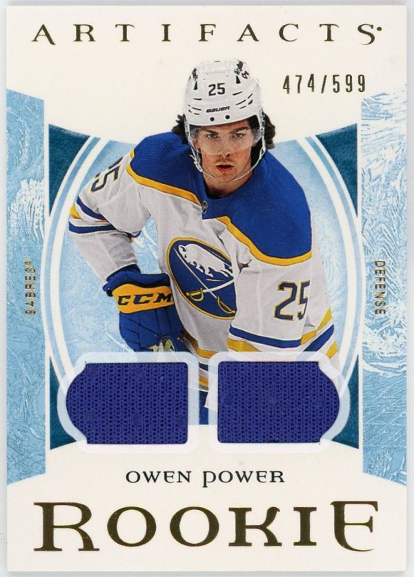 Owen Power 2022-23 Upper Deck Artifacts Gold Dual Jersey /599 #171