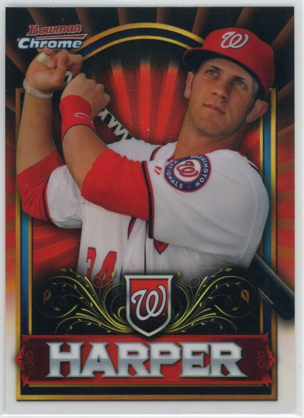Bryce Harper Nationals 2011 Bowman Chrome Retail Exclusive Red Parallel Rookie Card #BCE1