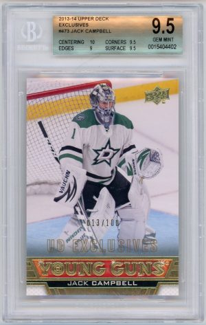 Jack Campbell 2013-14 UD Series 2 Young Guns Exclusives /100 BGS 9.5