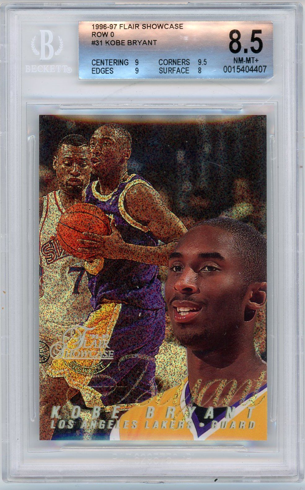 Kobe Bryant 1996-97 Flair Showcase Row 0 Rookie Card #31 BGS 8.5 ...