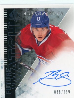 Brendan Gallagher Canadiens UD 2013-14 Future Watch SP Authentic Autographed Card #318 888/999
