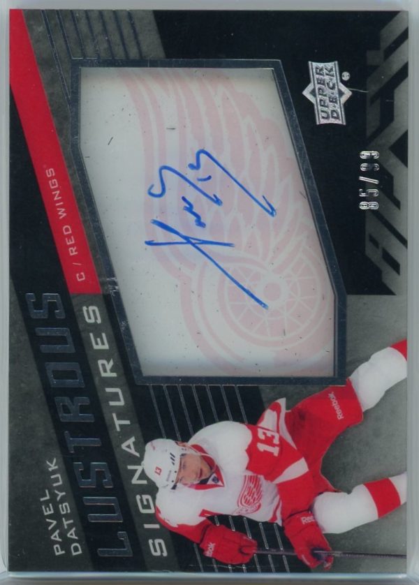 2014-15 Pavel Datsyuk Red Wings UD Black Lustrous Signatures /99 Auto Card #BS-PD