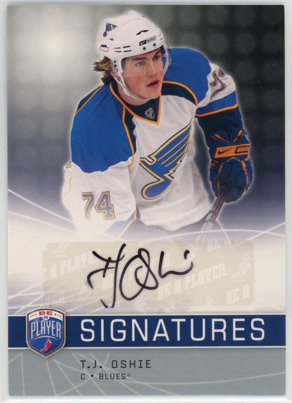T.J. Oshie Blues UD 2008-09 Be a Player Signatures Auto Rookie Card #S-TO