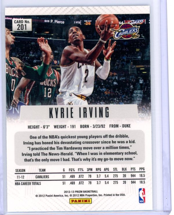 Kyrie Irving Cavaliers Panini 2012-13 Prizm Card #201