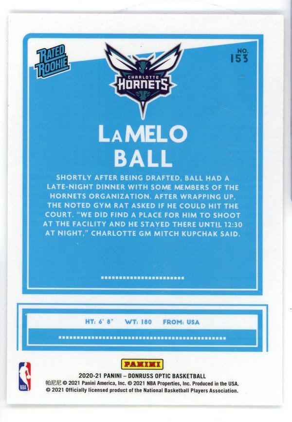 Lamelo Ball 2020-21 Panini Donruss Optic Rated Rookie #153