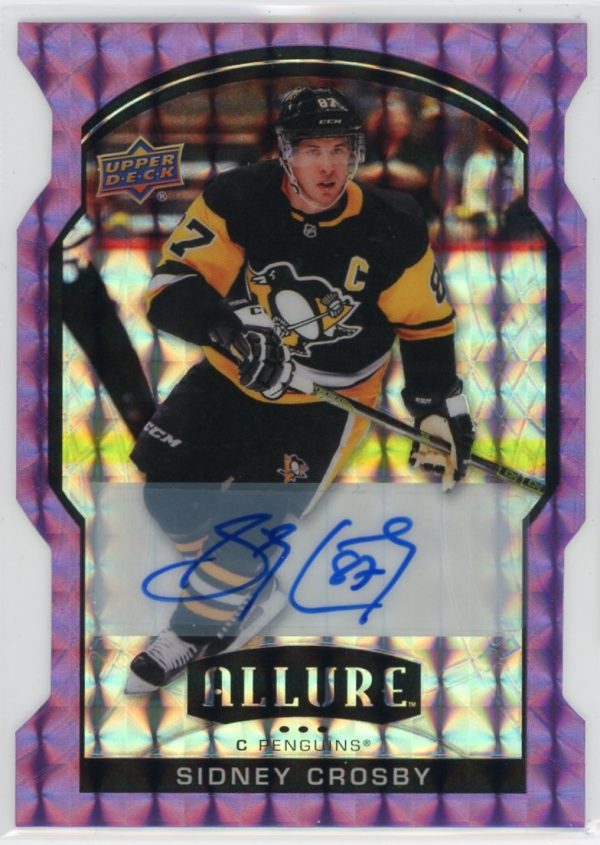 Sidney Crosby Penguins 2020-21 Allure Purple Diamond Auto 05/10 Card #70