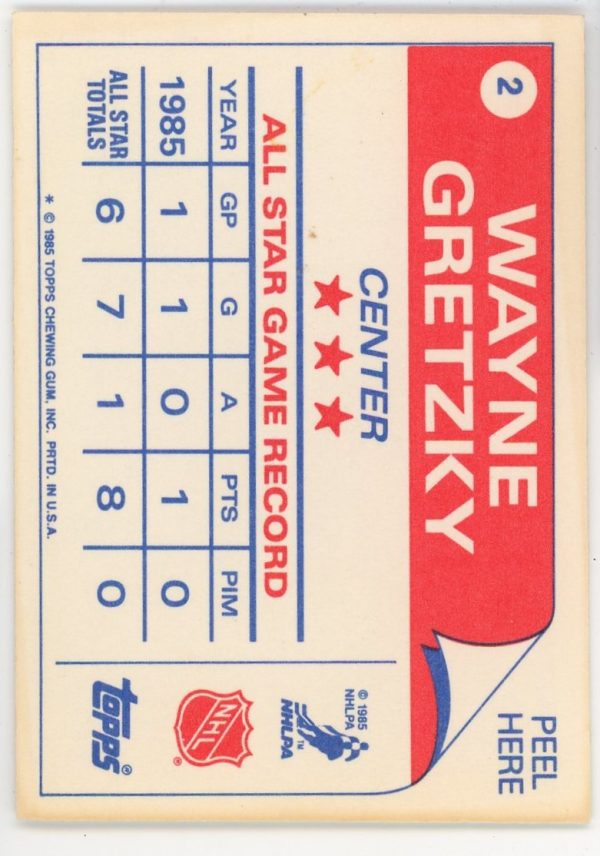 Wayne Gretzky 1985-86 Topps All-Star Sticker #2