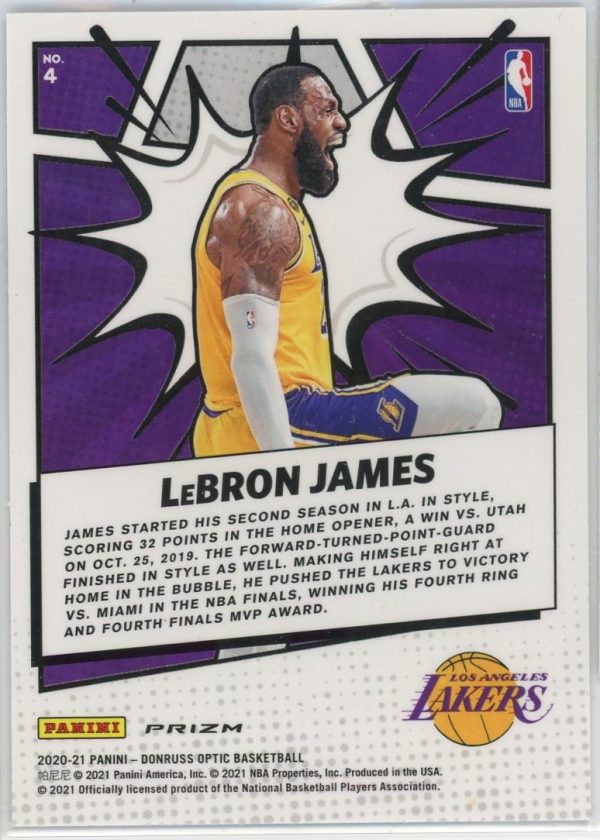 2020-21 Lebron James Lakers Panini Optic Donruss Purple My House Card #4