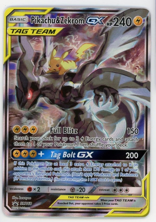 Pikachu & Zekrom Pokemon Tag Team GX Alternate Full Art Promo SM168