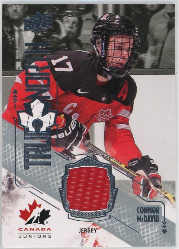 2015 Connor McDavid UD Team Canada Juniors True North Rookie Patch Card #TN-CM