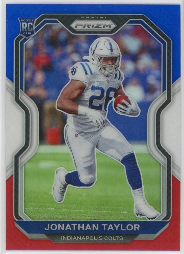 2020 Jonathan Taylor Colts Panini Prizm Red, White And Blue Rookie Card #332