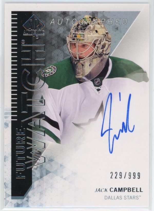 Jack Campbell Stars UD 2013-14 Future Watch SP Authentic Autographed Rookie Card #303 229/999
