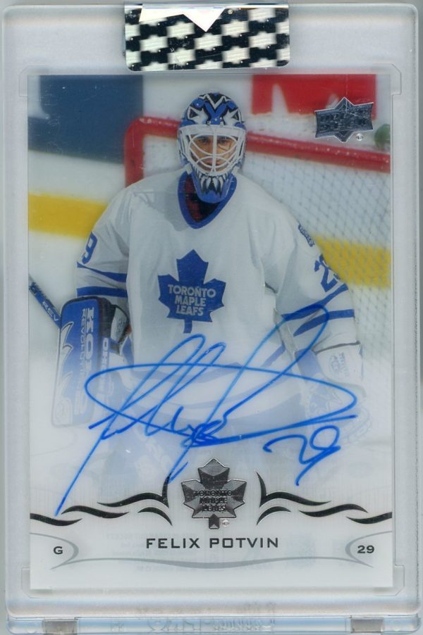 Felix Potvin Maple Leafs 2018-19 UD Clear Cut Exclusives Autograph Card #CC-FP