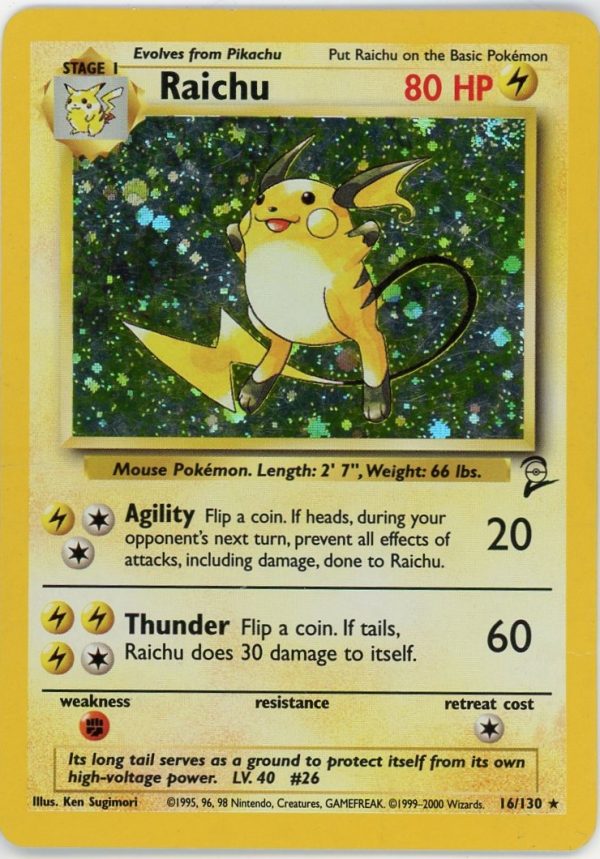 Raichu Pokemon Base Set Holo 16/130 | Froggers House of Cards