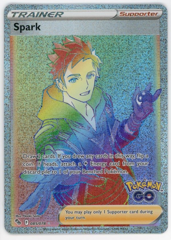 Pokemon Trainer Spark 085/078 Pokemon GO Full Art Rainbow Secret Rare NM