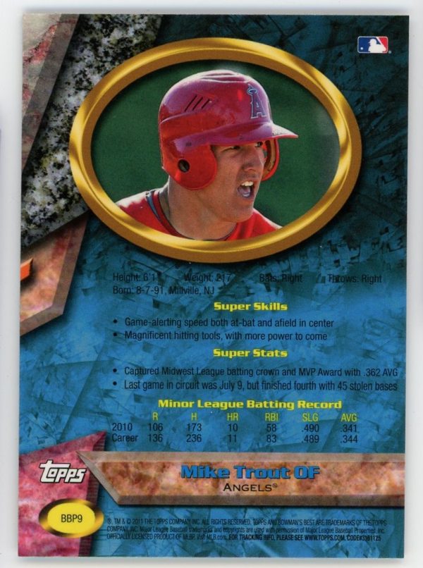 Mike Trout 2011 Topps Bowman's Best Rookie #BBP9