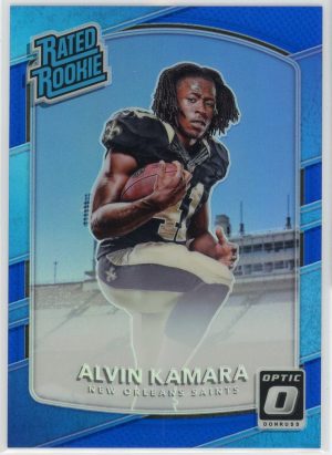 Alvin Kamara Saints 2017 Donruss Optic Blue Rated Rookie /149 Card #199